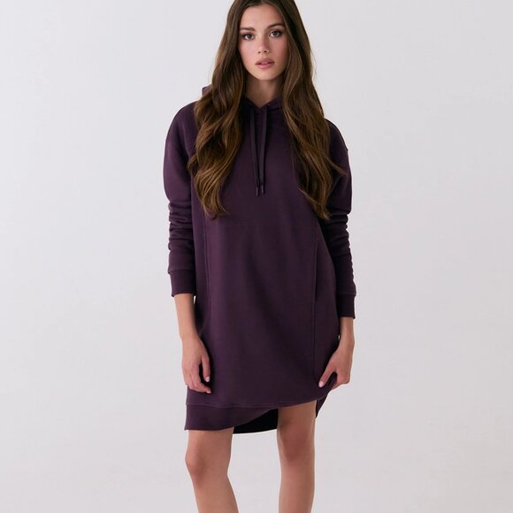 NEW Lole Icon Hoodie Dress in fig for women 1225 3s7 - Picture 2 of 6